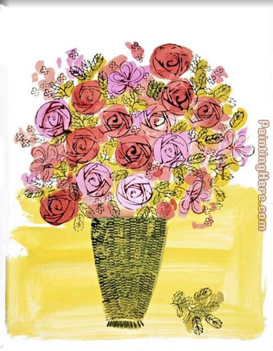 Basket of Flowers painting - Andy Warhol Basket of Flowers art painting